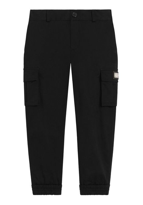 Pantalone bambino nero in cotone DOLCE E GABBANA | L44P81/CENERO